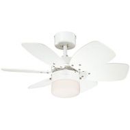 Westinghouse Lighting Flora Royale/ 76 cm, 6 MDF Fluegel in Ahorn, Einzellampe mit Opalmilchglas, weiss/hellem 7242440