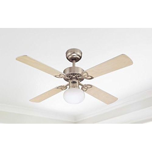  Westinghouse Vegas 105 cm/ 42-inches Ceiling Fans. Brushed Alimunum-Light Maple/ Silver