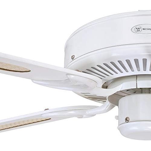  Westinghouse Lighting Deckenventilator, Ausfuehrung in Weiss mit Wendefluegeln in Weiss/Weiss mit Rattan