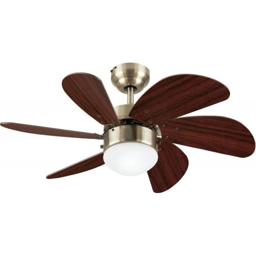  [아마존베스트]Westinghouse Lighting 7234700 Turbo Swirl Indoor Ceiling Fan with Light, 30 Inch, Brass