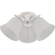 [아마존베스트]Westinghouse Lighting 77847 3LGT WHT Fros 3 Frosted Ribbed Glass Ceiling Fan Light Kit
