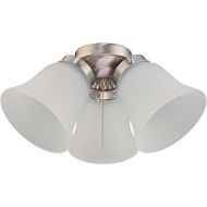 [아마존베스트]Westinghouse Lighting 7784900 Three LED Cluster Ceiling Fan Light Kit, Brushed Nickel Finish with Frosted Ribbed Glass, White