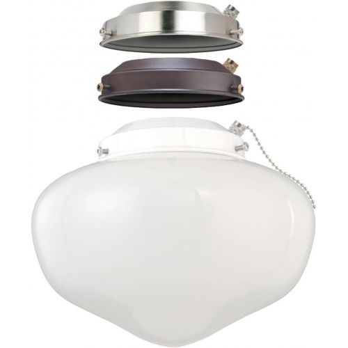  [아마존베스트]Westinghouse Lighting 7785200 LED Schoolhouse Indoor/Outdoor Energy Star Ceiling Fan Light Kit, Three Fitters with White Opal Glass