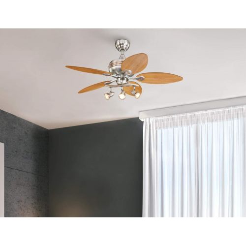  [아마존베스트]Westinghouse Lighting 7226520 Xavier Indoor Ceiling Fan with Light, 44 Inch, Brushed Nickel & Cop