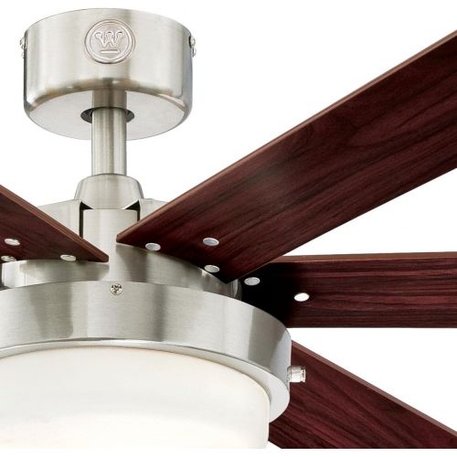  [아마존베스트]Westinghouse Lighting 7205100 Alloy II inch Indoor Ceiling Fan, LED Light Kit with Opal Frosted Glass, 52 Brushed Nickel
