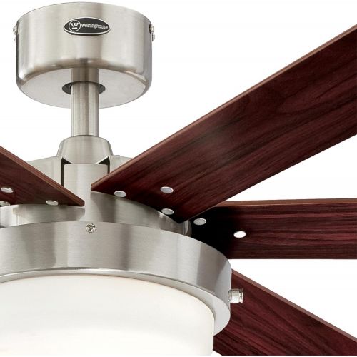  [아마존베스트]Westinghouse Lighting 7205100 Alloy II inch Indoor Ceiling Fan, LED Light Kit with Opal Frosted Glass, 52 Brushed Nickel