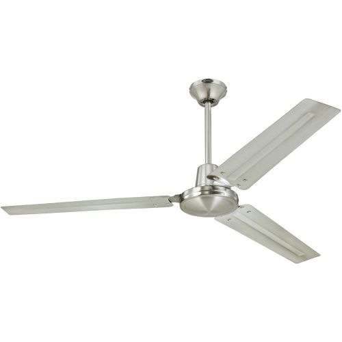  [아마존베스트]Westinghouse Lighting Westinghouse 7861400 Industrial 56-Inch Three Indoor Ceiling Fan, Brushed Nickel Steel Blades