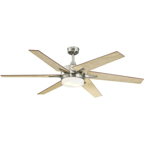  [아마존베스트]Westinghouse Lighting 7207700 Cayuga 60-inch Brushed Nickel Indoor Ceiling Fan, Dimmable LED Light Kit with Opal Frosted Glass