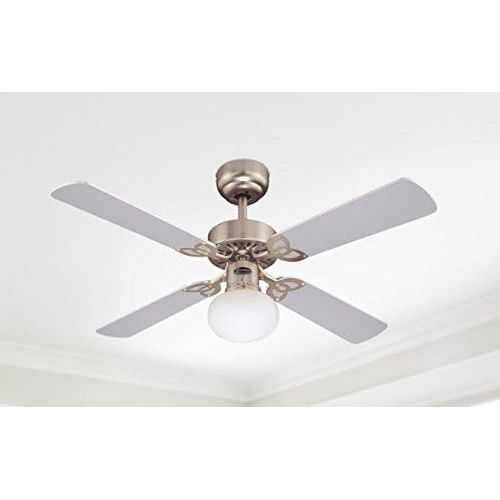  [아마존베스트]Westinghouse Lighting Westinghouse Vegas 105 cm/ 42-inches Ceiling Fans. Brushed Alimunum-Light Maple/ Silver