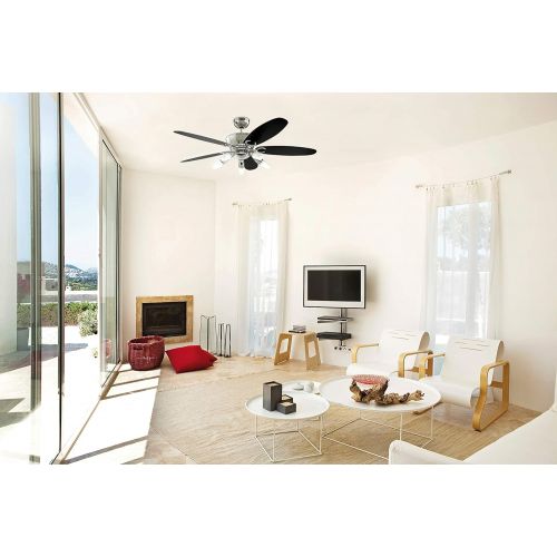  [아마존베스트]Westinghouse Lighting Westinghouse Arius 132 cm/ 52-inches Ceiling Fans, Chrome-White/ Black