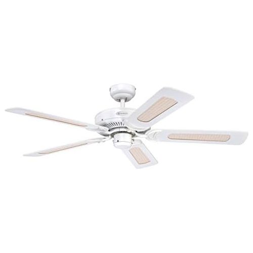  [아마존베스트]Westinghouse Lighting Lighting Monarch Westinghouse Ceiling FAN - 122 CM Diameter with Rotating blade: wicker / Pull Cord White 7826940