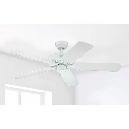  [아마존베스트]Westinghouse Lighting Lighting Monarch Westinghouse Ceiling FAN - 122 CM Diameter with Rotating blade: wicker / Pull Cord White 7826940