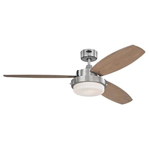  [아마존베스트]Westinghouse Lighting Westinghouse Alloy 7205240 Ceiling Fan A++ to E, Metal, E27, Brushed Nickel, 132 x 132 x 33.5 cm