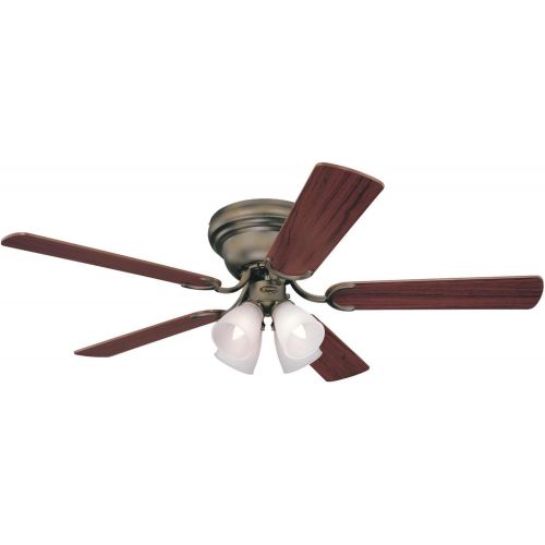  Westinghouse 7216200 Contempra IV 52-Inch Oil Rubbed Bronze Indoor Ceiling Fan, Light Kit with Frosted Ribbed Glass, (Includes Bulbs)