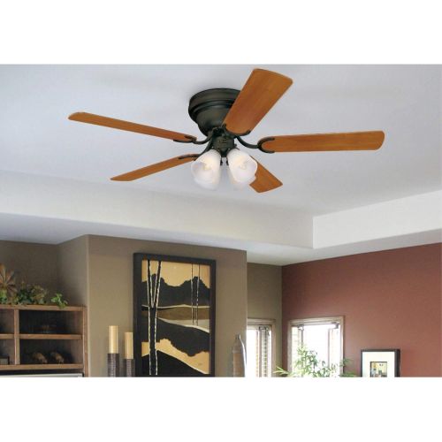  Westinghouse 7216200 Contempra IV 52-Inch Oil Rubbed Bronze Indoor Ceiling Fan, Light Kit with Frosted Ribbed Glass, (Includes Bulbs)