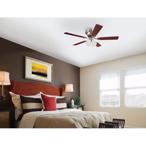  Westinghouse 7216200 Contempra IV 52-Inch Oil Rubbed Bronze Indoor Ceiling Fan, Light Kit with Frosted Ribbed Glass, (Includes Bulbs)