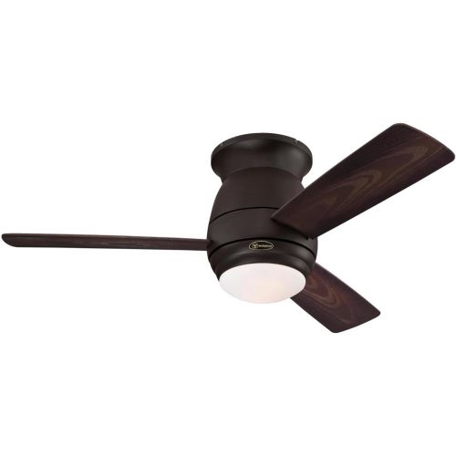  Westinghouse 7217900 Halley 44-Inch Brushed Nickel Indoor Ceiling Fan, LED Light Kit with Frosted Opal Glass, Remote Control Included