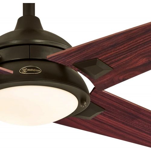  Westinghouse 7207400 DeSoto 52-inch Oil Rubbed Bronze Indoor Ceiling Fan, LED Light Kit with Opal Frosted Glass