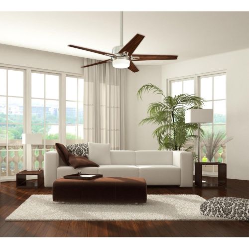  Westinghouse 7204600 Zephyr 56-Inch Brushed Nickel Indoor Ceiling Fan, Dimmable LED Light Kit with Opal Frosted Glass, Remote Control Included
