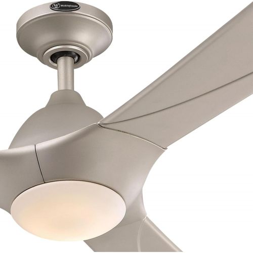  Westinghouse 7203900 Contemporary Techno II 72 inch Titanium Indoor Dc Motor Ceiling Fan, Dimmable Led Light Kit with Opal Frosted Glass, Works with Alexa