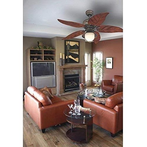  Westinghouse 7861920 Oasis Single-Light 48-Inch Five-Blade IndoorOutdoor Ceiling Fan, Oil Rubbed Bronze with Yellow Alabaster Glass