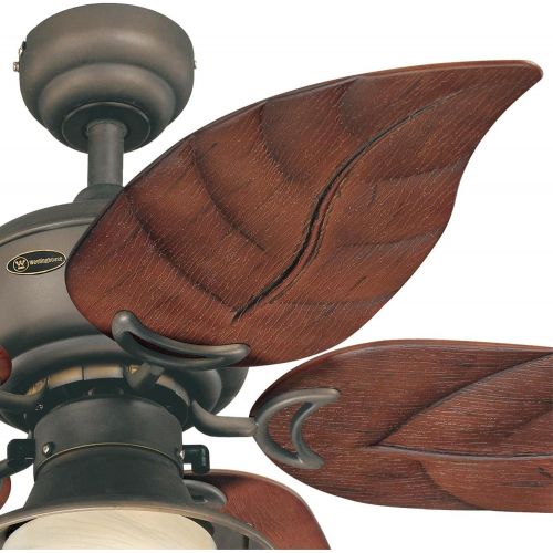  Westinghouse 7861920 Oasis Single-Light 48-Inch Five-Blade IndoorOutdoor Ceiling Fan, Oil Rubbed Bronze with Yellow Alabaster Glass