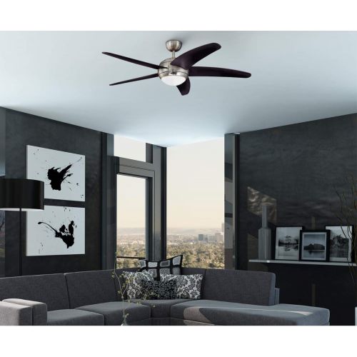  Westinghouse Lighting Westinghouse 7255700 Bendan 52-Inch Satin Chrome Indoor Ceiling Fan, Light Kit with Opal Frosted Glass, Remote Control Included