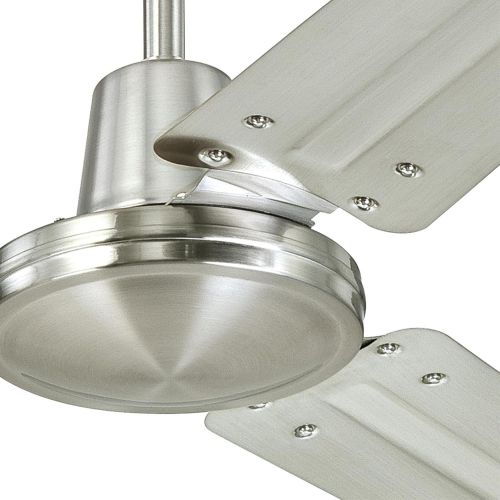 Westinghouse 7861400 Industrial 56-Inch Three-Blade Indoor Ceiling Fan, Brushed Nickel with Brushed Nickel Steel Blades