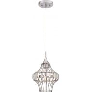Westinghouse 6106200 One-Light Indoor Pendant, Matte Black Finish with Crystal Prism Cage Shade