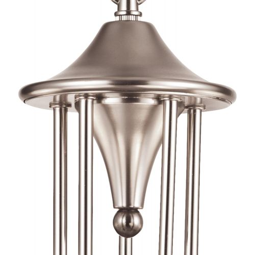  Westinghouse 6228000 Swanstone Five-Light Interior Chandelier, Satin Nickel Finish with White Opal Glass