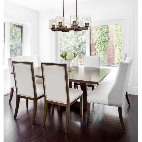  Westinghouse 6334500 Manchester Six-Light Indoor Chandelier, Barnwood Finish with Clear Seeded Glass