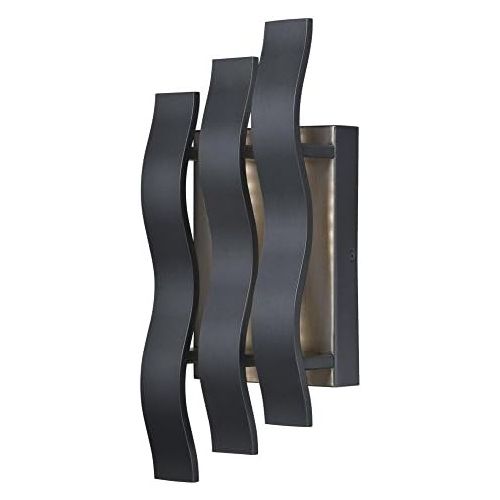  Westinghouse 6358000 Alesso One-Light LED, Matte Brushed Gun Metal Finish Outdoor Wall Fixture, Gunmetal