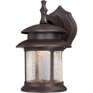 Westinghouse 6400400 One-Light LED Outdoor Wall Fixture, Oil Rubbed Bronze Finish with Crackle Glass