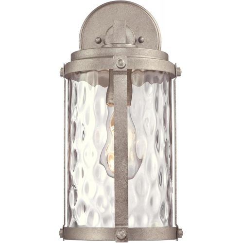  Westinghouse 6358900 Armin One-Light, Textured Black Finish with Barnwood Accents and Clear Seeded Glass Outdoor Pendant