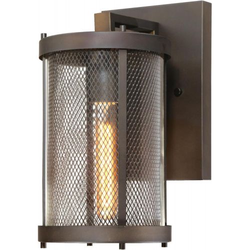  Westinghouse 6323400 Skyview One-Light LED Outdoor Wall Fixture, Oil Rubbed Bronze Finish with Mesh and Clear Glass