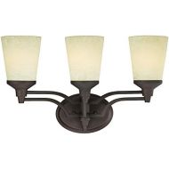 Westinghouse 6302200 Malvern Three-Light Indoor Wall Fixture, Oil Rubbed Bronze Finish with Smoldering Scavo Glass