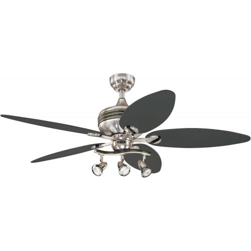  Westinghouse Xavier II 52-Inch Five-Blade Indoor Ceiling Fan with Three Spot Lights, Antique Brushed Nickel WGun Metal