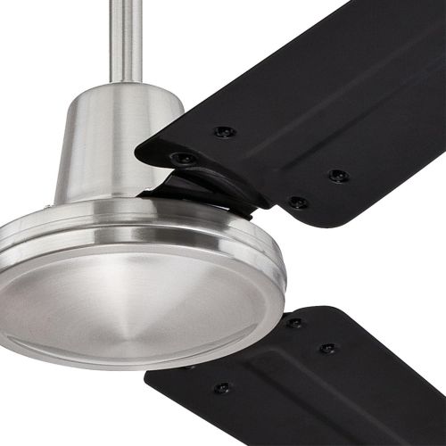  Westinghouse 7800300 Industrial 56-Inch Three-Blade Indoor Ceiling Fan, Brushed Nickel Finish with Black Steel Blades