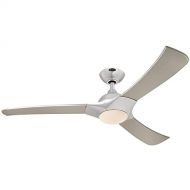 Westinghouse 7800200 Techno 52-Inch Brushed Aluminum Indoor LED Ceiling Fan, Light Kit with Opal Frosted Glass