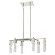 Westinghouse Lighting 6329800 Cava Six-Light LED Indoor Chandelier, Brushed Nickel Finish with Bubble Glass, 6