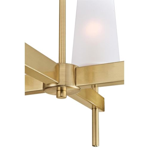  Westinghouse Lighting 6352700 Chaddsford Six-Light Indoor, Champagne Brass Finish with Frosted Glass CHANDELIER,