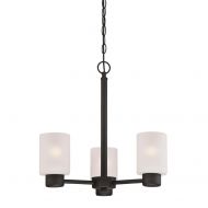Westinghouse Lighting Westinghouse 6353900 Sylvestre Three-Light Indoor Chandelier, Oil Rubbed Bronze Finish with Frosted Glass