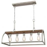 Westinghouse Lighting 6351700 Oak Lane Five-Light Indoor Chandelier, Barnwood & Galvanized Steel