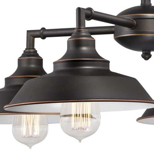  Westinghouse Lighting Westinghouse 6343300 Iron Hill Four-Light Indoor Convertible Chandelier/Semi-Flush Ceiling Fixture, Oil Rubbed Bronze Finish with Highlights and Metal Shades,