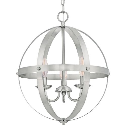  Westinghouse Lighting 6341900 Stella Mira Indoor Chandelier, Three-Light Pendant, Brushed Nickel