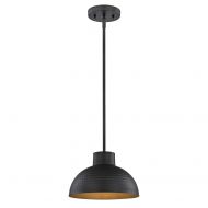 Westinghouse Lighting 6309900 One-Light Indoor Pendant, Hammered Oil Rubbed Bronze Finish and Metal Shade with Gold Interior,