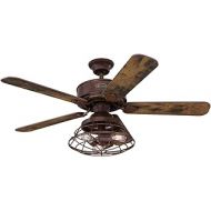 Westinghouse Lighting 7220500 Barnett 48-Inch Barnwood Indoor, Dimmable LED Light Kit with Cage Shade, Remote Control Included Ceiling Fan