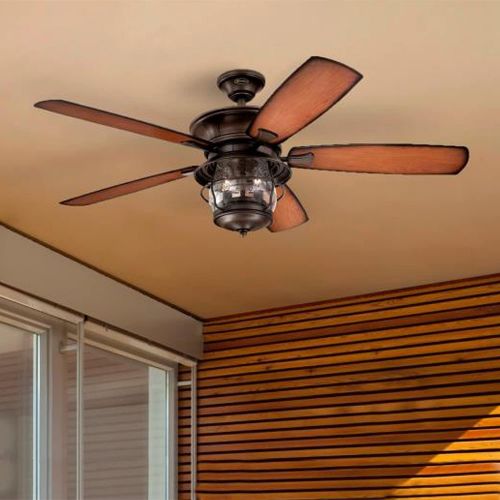  Westinghouse Lighting Ceiling Fan with Lights and Remote Control, Brentford 52 Inch Reversible ABS Blade Fan for Bedroom Home Living Decor, Home Cloth Included, Aged Walnut/Dark Ch