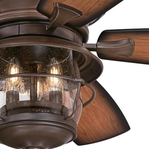  Westinghouse Lighting Ceiling Fan with Lights and Remote Control, Brentford 52 Inch Reversible ABS Blade Fan for Bedroom Home Living Decor, Home Cloth Included, Aged Walnut/Dark Ch