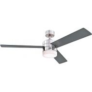 Westinghouse Lighting 7225700 Alta Vista, Modern LED Ceiling Fan with Light and Remote Control, 52 Inch, Brushed Nickel Finish, Opal Frosted Glass